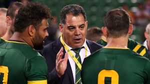 Winning matches and respect: Australia coach Mal Meninga with senior players Sam Thaiday and Cameron Smith.