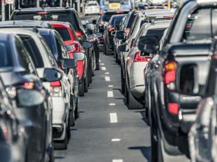 Sydney rush hour main road traffic gridlock