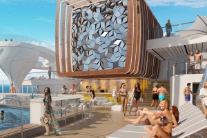 Royal Caribbean's Celebrity Edge will feature Eames lounges and elevated martini glass-shaped hot tubs.