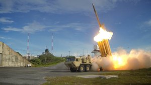 In this file photo, two THAAD interceptors and a Standard-Missile 3 Block IA missile were launched resulting in the intercept of two near-simultaneous medium-range ballistic missile targets during designated Flight Test Operational-01 (FTO-01) on September 10, 2013 in the vicinity of the U.S. Army Kwajalein Atoll/ Reagan Test Site and surrounding areas in the western Pacific.