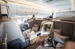 The business class cabin of Singapore Airlines' Airbus A350.