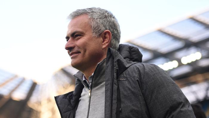 Manchester United's Portuguese manager Jose Mourinho arrives for the English Premier League football match between Manchester City and Manchester United at the Etihad Stadium in Manchester, north west England, on April 27, 2017. / AFP PHOTO / Oli SCARFF / RESTRICTED TO EDITORIAL USE. No use with unauthorized audio, video, data, fixture lists, club/league logos or 'live' services. Online in-match use limited to 75 images, no video emulation. No use in betting, games or single club/league/player publications. /