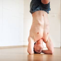 Man in yoga position