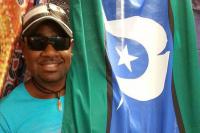 Bernard Namok Jnr and the Torres Strait Islander flag
