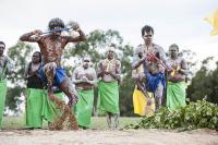 Dancers at the ancient Lorrkkon ceremony, a tribute to Gagadju Man