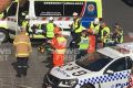 Three people were injured in the Westfield Geelong crash.