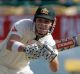 Australia's Matt Renshaw plays a shot during the first day of the fourth test cricket match against India in Dharmsala, ...