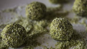 Healthy snack: Matcha balls.