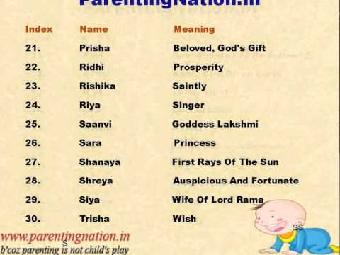 Popular Indian Baby Girl Names With Meanings