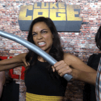 lukecage  strong rosario dawson grr luke cage red carpet