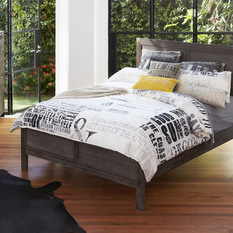  - Palm Beach Charcoal - Timber Queen Size Bed - Beds