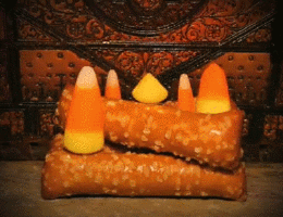 halloween stop motion fireplace yule log candy corn