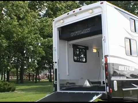 Review of Damon Motor Coach's Outlaw Motorhome: Exterior & Garage #2 (Toy Hauler / RV)