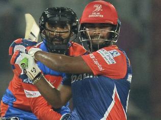 Delhi Daredevils batsman Rishabh Pant plays a shot during the 2017 Indian Premier League (IPL) Twenty20 cricket match between Delhi Daredevils and Gujarat Lions at the Feroz Shah Kotla Cricket Stadium in New Delhi on May 4,2017. ----IMAGE RESTRICTED TO EDITORIAL USE - STRICTLY NO COMMERCIAL USE----- / AFP PHOTO / SAJJAD HUSSAIN / ----IMAGE RESTRICTED TO EDITORIAL USE - STRICTLY NO COMMERCIAL USE----- / GETTYOUT