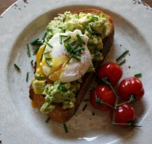 Brunch is served ... a poached egg on avocado toast.