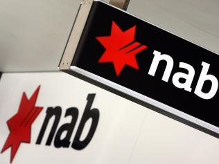 04 Sept 2006 National Australia Bank signage outside branch in Sydney CBD. banking signs logo logos NAB