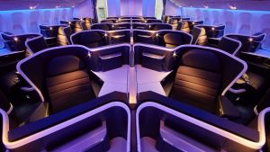 Virgin Australia's new business class cabin on board its Boeing 777.
