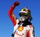 Scott McLaughlin celebrates after winning race 8 for the Perth SuperSprint at Barbagallo Raceway 