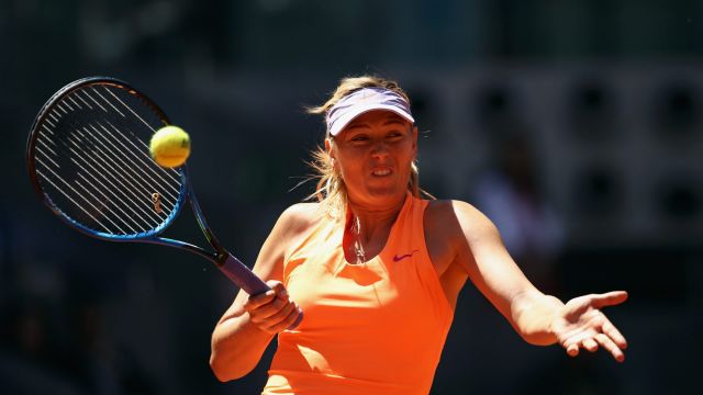 Maria Sharapova in win over Mirjana Lucic-Baroni.