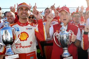 Fabian Coulthard with Roger Penske  at Barbagallo Raceway