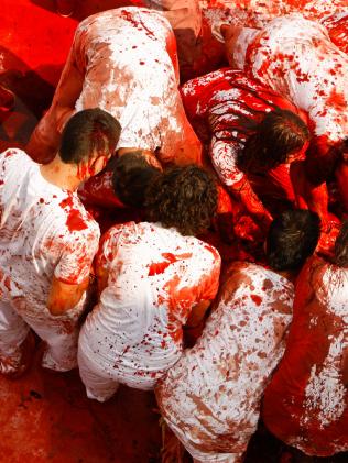 A performance of Hermann Nitsch's 150.Action. Picture: SUPPLIED