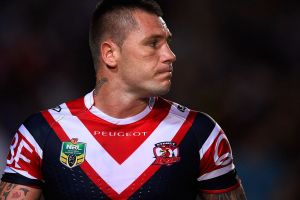 Charged:  Shaun Kenny-Dowall of the Sydney Roosters.