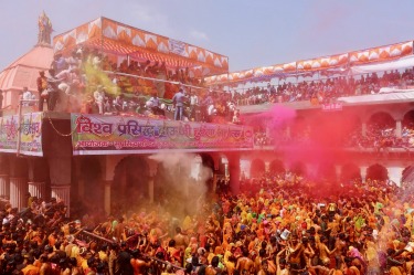 Dauji Temple at Baldev, India (close to Agra), is sacred to Krishna's older brother, Balarama and the day after Holi, ...