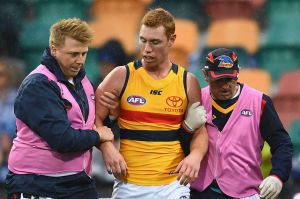 Tom Lynch was concussed in the Jarrad Waite tackle