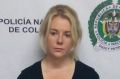 Colombian police released this photo of Cassandra Sainsbury with the alleged drugs.