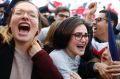 Emmanuel Macron's young supporters were jubilant at the emphatic result. 