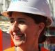 NSW Transport Minister Andrew Constance and Premier Gladys Berejiklian at the construction site at Windsor Road, Rouse Hill.