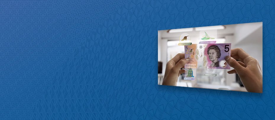 Image showing security elements of the new $5 banknote