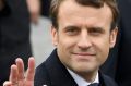 French president-elect Emmanuel Macron attends a ceremony to mark the Western allies' victory in World War II.