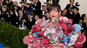 Risky but on point. Rihanna in Comme Des Garcons at the Met Gala.