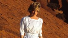 Diana descends Uluru, 1983.