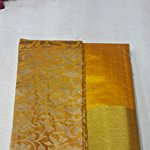 Yellow Plain / Solid Tassar Silk Saree With blouse piece