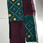 Multi Bandhej Chanderi Satin Dress Material With Dupatta