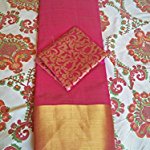 Magenta Plain / Solid Tassar Silk Saree With blouse piece