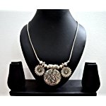 Trendy German Oxidized Silver Metal Jaipur style Antique Necklace Jewellery For Girls And Women