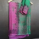 Pure crepe hand printed designer saree