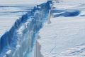 A crack in the Larsen C ice shelf, which grew 17 kilometres in December. 