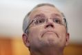 Treasurer Scott Morrison speaks to the media during a press conference at Parliament House. 