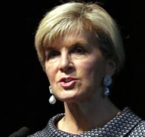 Foreign Minister Julie Bishop speaks at the opening of the Kimberley Process in Perth on Monday.