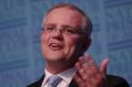 Treasurer Scott Morrison addressed the National Press Club in the Great Hall at Parliament House in Canberra on ...