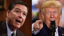 A composite image of James Comey and Donald Trump.