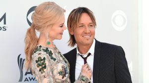 Nicole Kidman, left, and Keith Urban arrive at the 52nd annual Academy of Country Music Awards at the T-Mobile Arena on ...