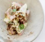 Go-to dish: Raw kingfish with smoked eel, shiso, walnut and apple.