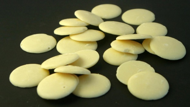 White chocolate buttons.