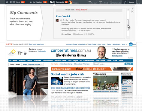 Photo of My Canberra Times on the Canberra Times website.