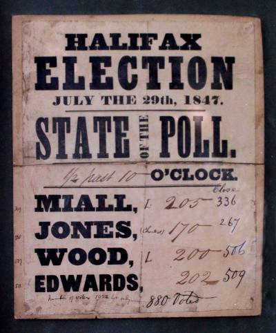 Notice of the state of the poll in the Halifax election of 1847